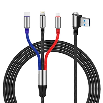 کابل تبدیل USB به لایتنینگ/USB-C/microUSB وایکینگز مدل aio-100 طول 1.2 متر
